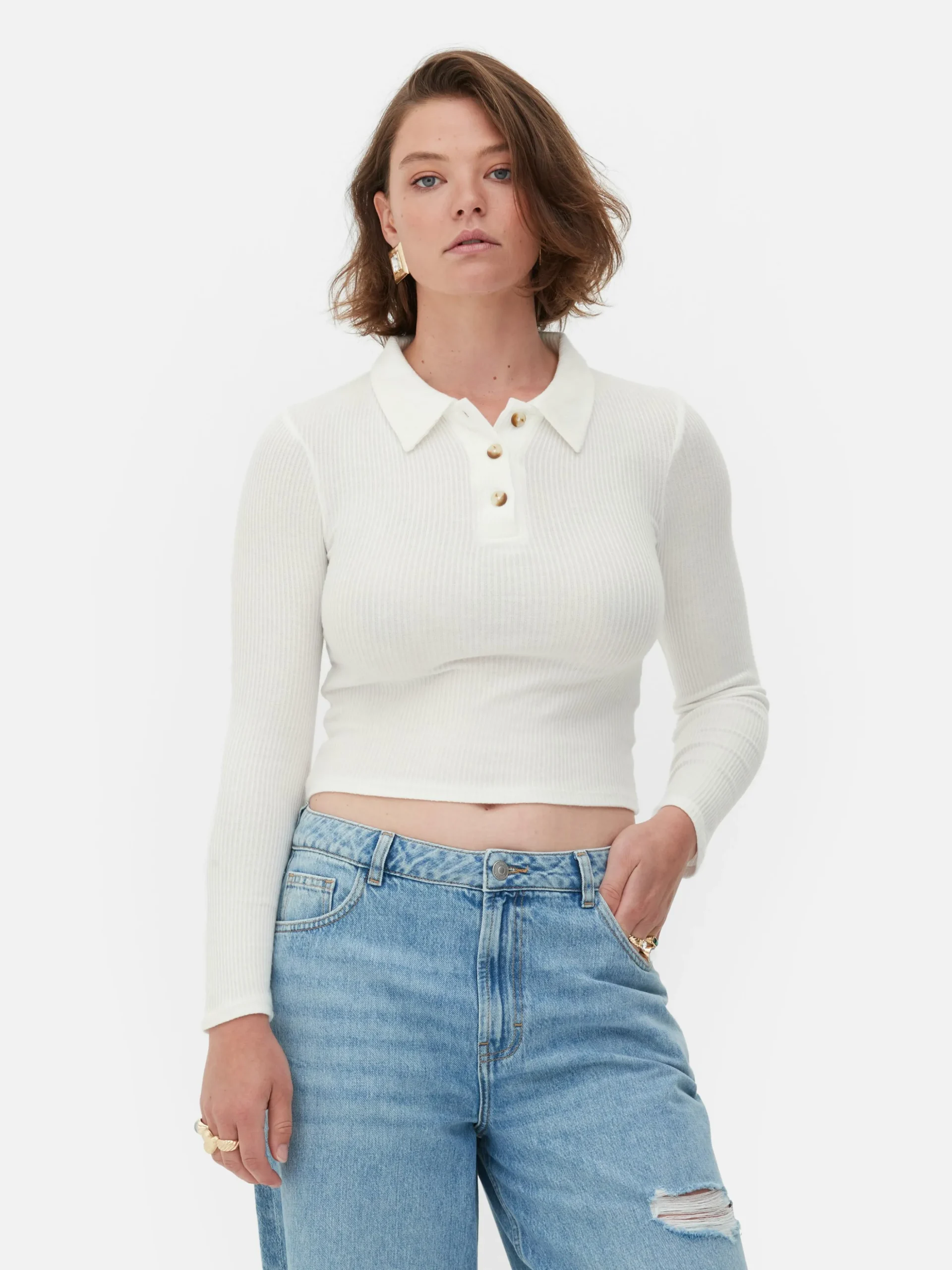 Polo Canelado Manga Comprida Rita Ora