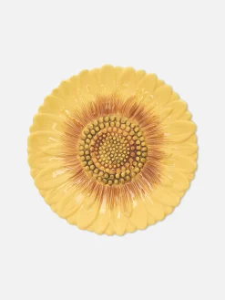 Prato Pão Texturado Padrão Floral