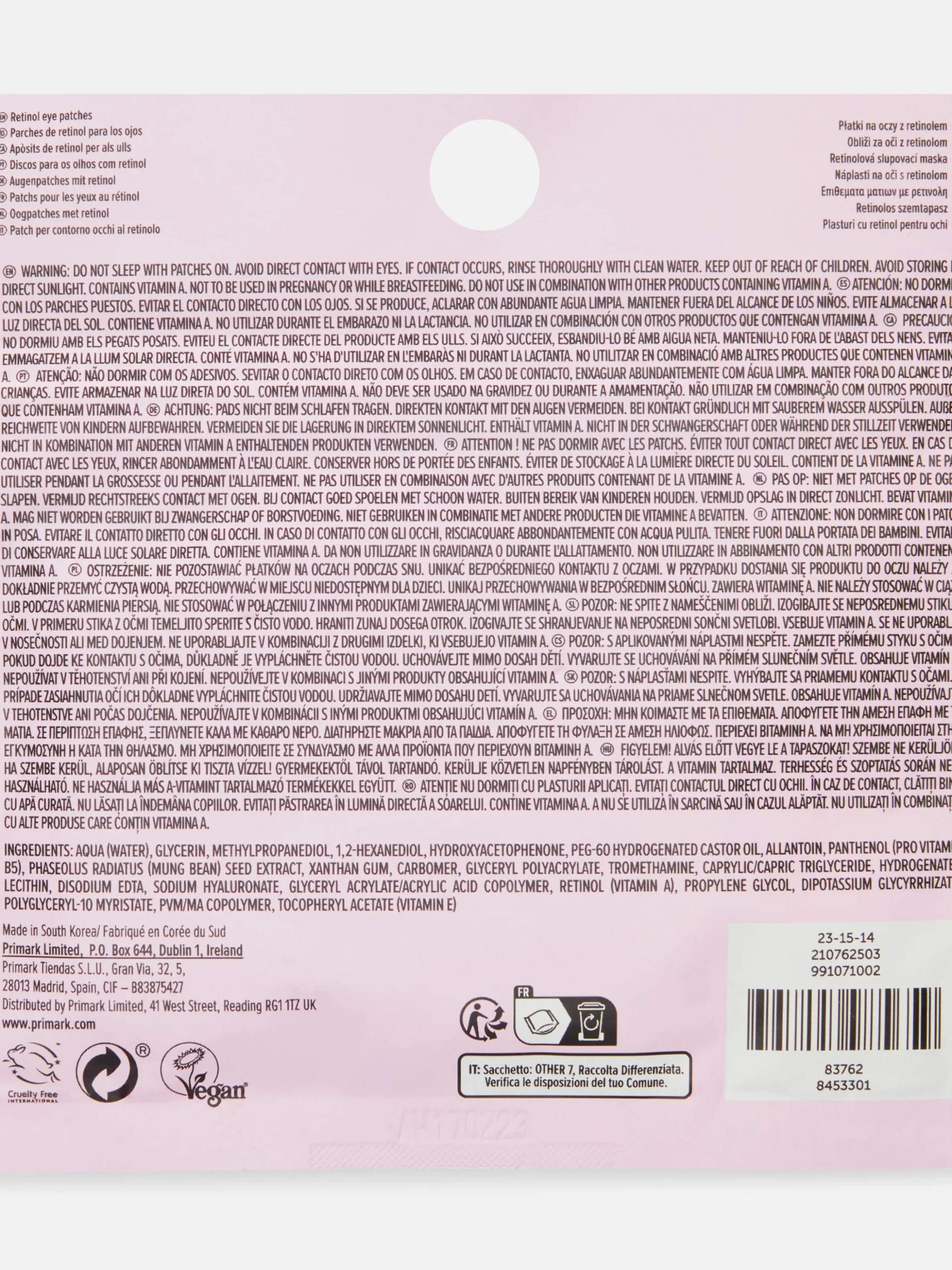 PS... Disco Olhos Pele Retinol