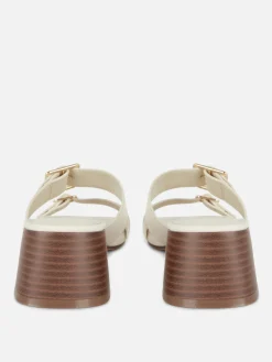 Sandálias Salto Bloco Fivelas