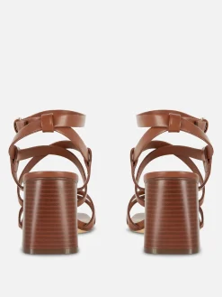 Sandálias Tacão Tiras Cruzadas