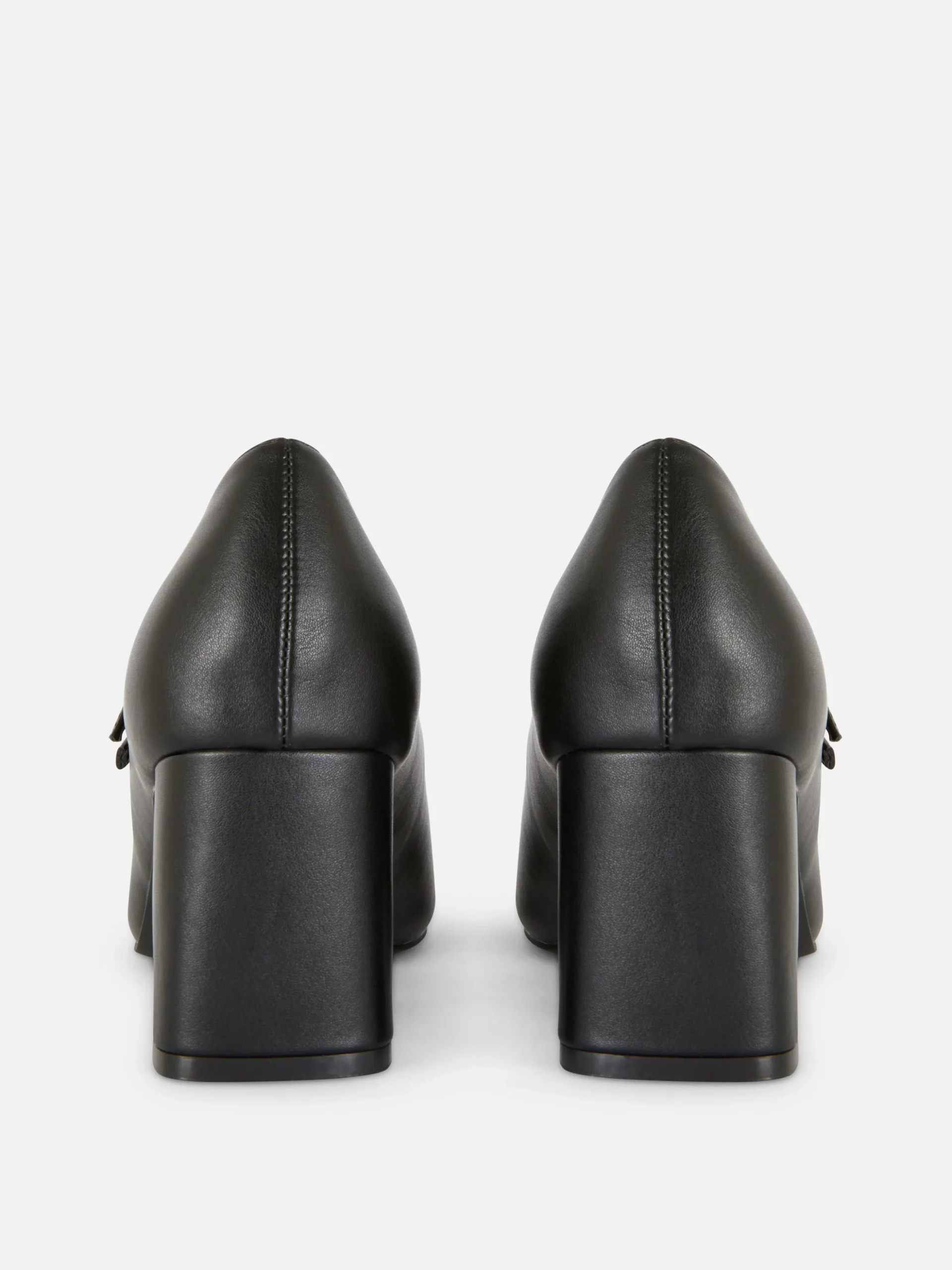 Sapatos Salto Mary Jane Imitação Pele