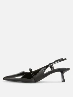 Sapatos Salto Médio Verniz Fivela