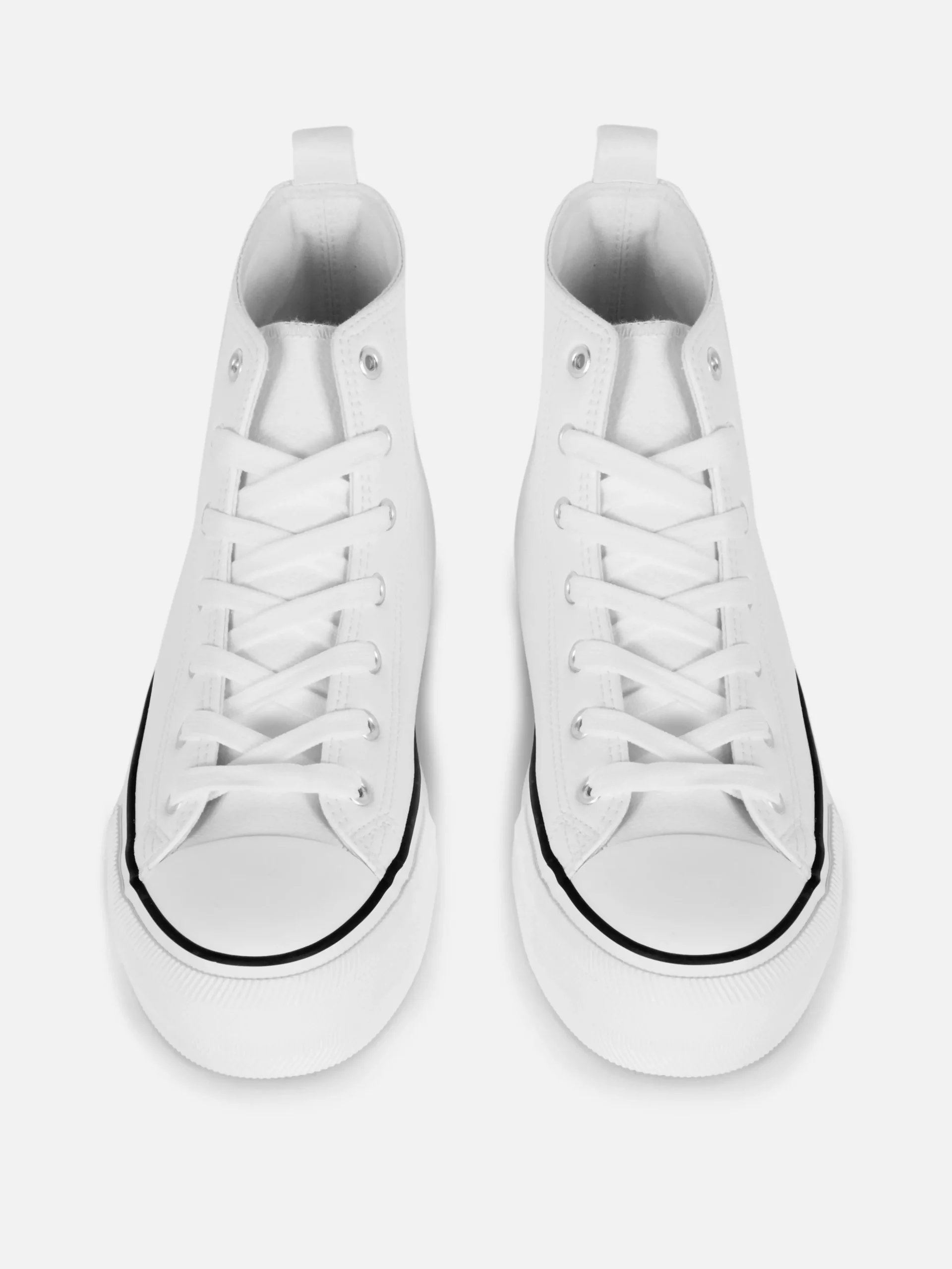 Ténis Cano Alto Plataforma Imitação Pele