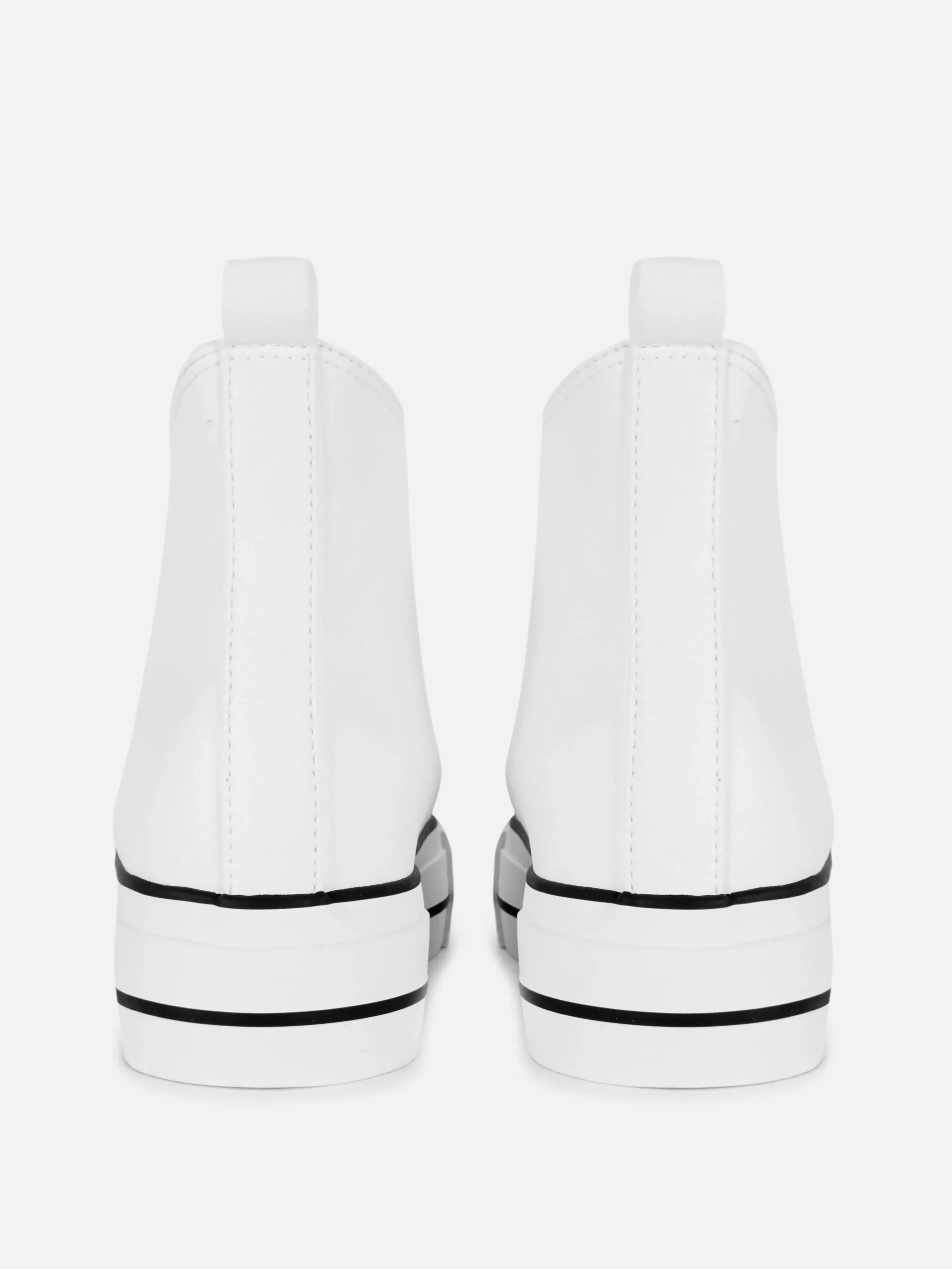 Ténis Cano Alto Plataforma Imitação Pele