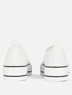 Ténis Plataforma Cano Baixo Imitação Pele