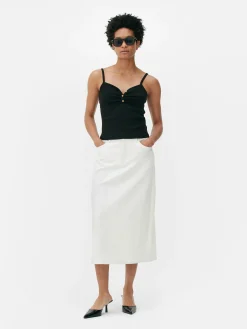 Top Alças Efeito Gola Padre