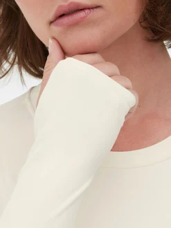 Top Curto Desporto Manga Comprida Suave Rita Ora