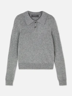 Top Malha Manga Comprida Colarinho