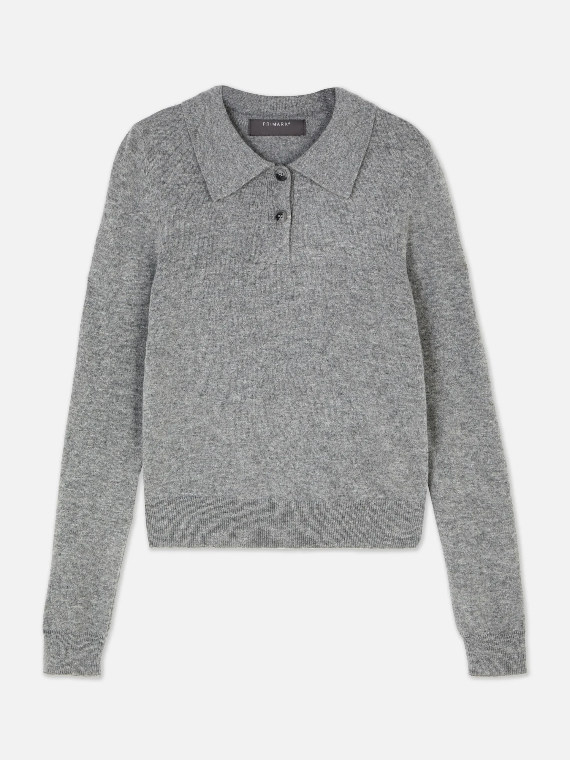 Top Malha Manga Comprida Colarinho