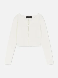 Top Manga Comprida Recortes Laço