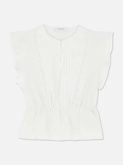 Top S/ Mangas Bordado Inglês Vitoriano