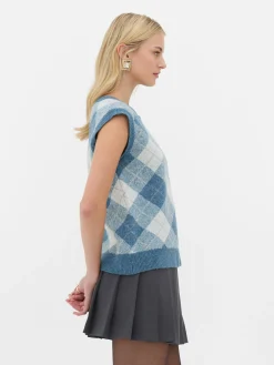 Top S/ Mangas Conj. Coord Malha Argyle Rita Ora