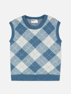 Top S/ Mangas Conj. Coord Malha Argyle Rita Ora