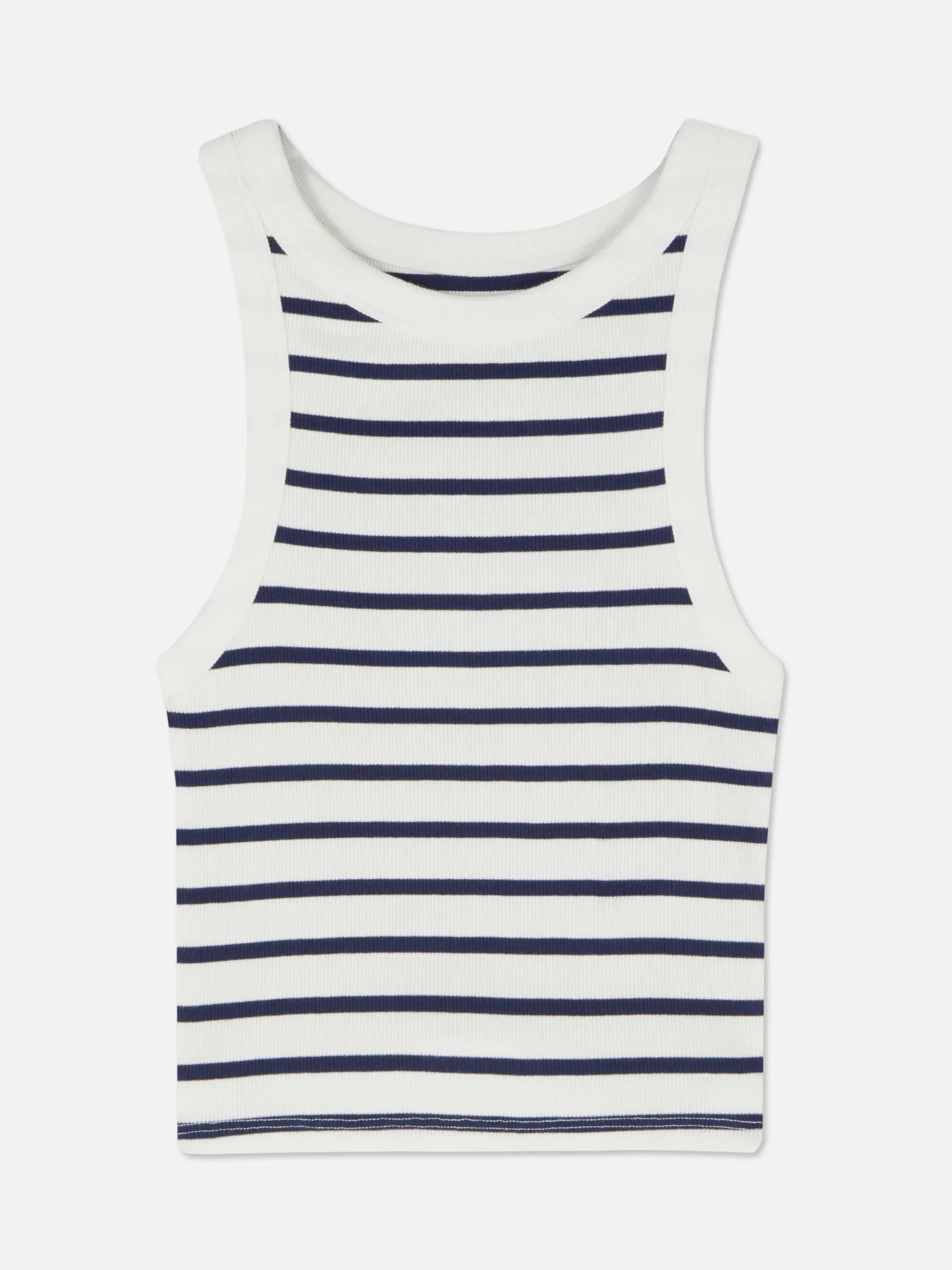 Top S/ Mangas Corrida Canelado Riscas