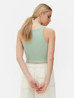 Top S/ Mangas Costas Abertas Canelado