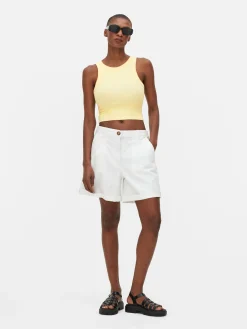 Top S/ Mangas Costas Abertas Canelado