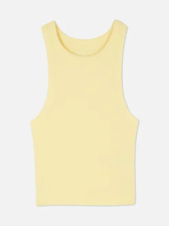 Top S/ Mangas Costas Abertas Canelado