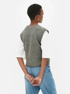 Top S/ Mangas Malha Decote V