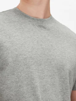 T-shirt Algodão Com Gola Redonda