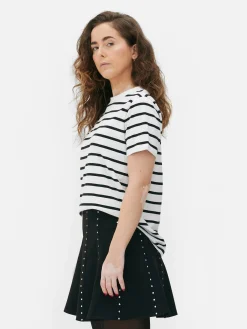 T-shirt Decote Redondo Riscas