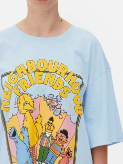 T-shirt Dormir Comprida Corte Grande Rua Sésamo