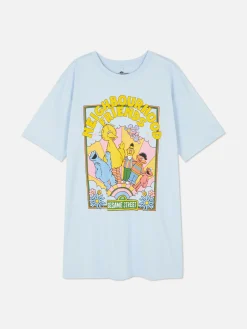 T-shirt Dormir Comprida Corte Grande Rua Sésamo