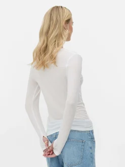 T-shirt Elástica Manga Comprida Rita Ora