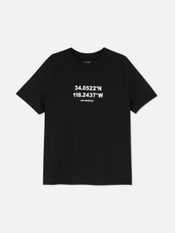 T-shirt Estampado Gráfico Algodão