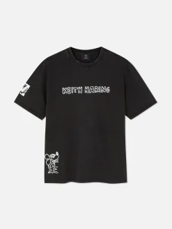 T-shirt Lavagem ácida Disney Mickey X Keith Haring