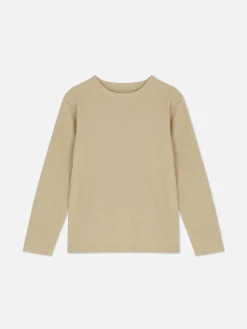 T-shirt Manga Comprida Padrão Waffle