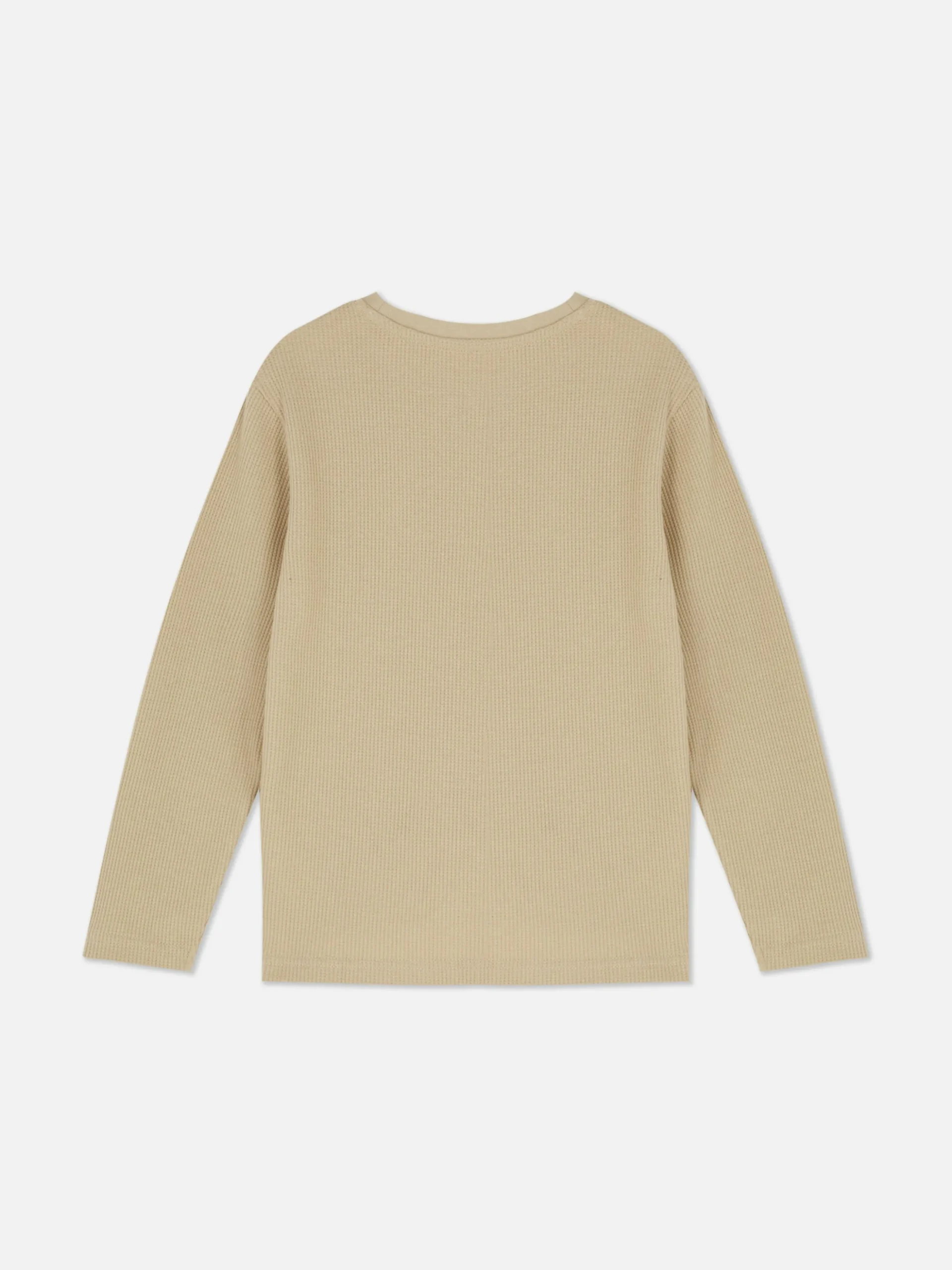 T-shirt Manga Comprida Padrão Waffle