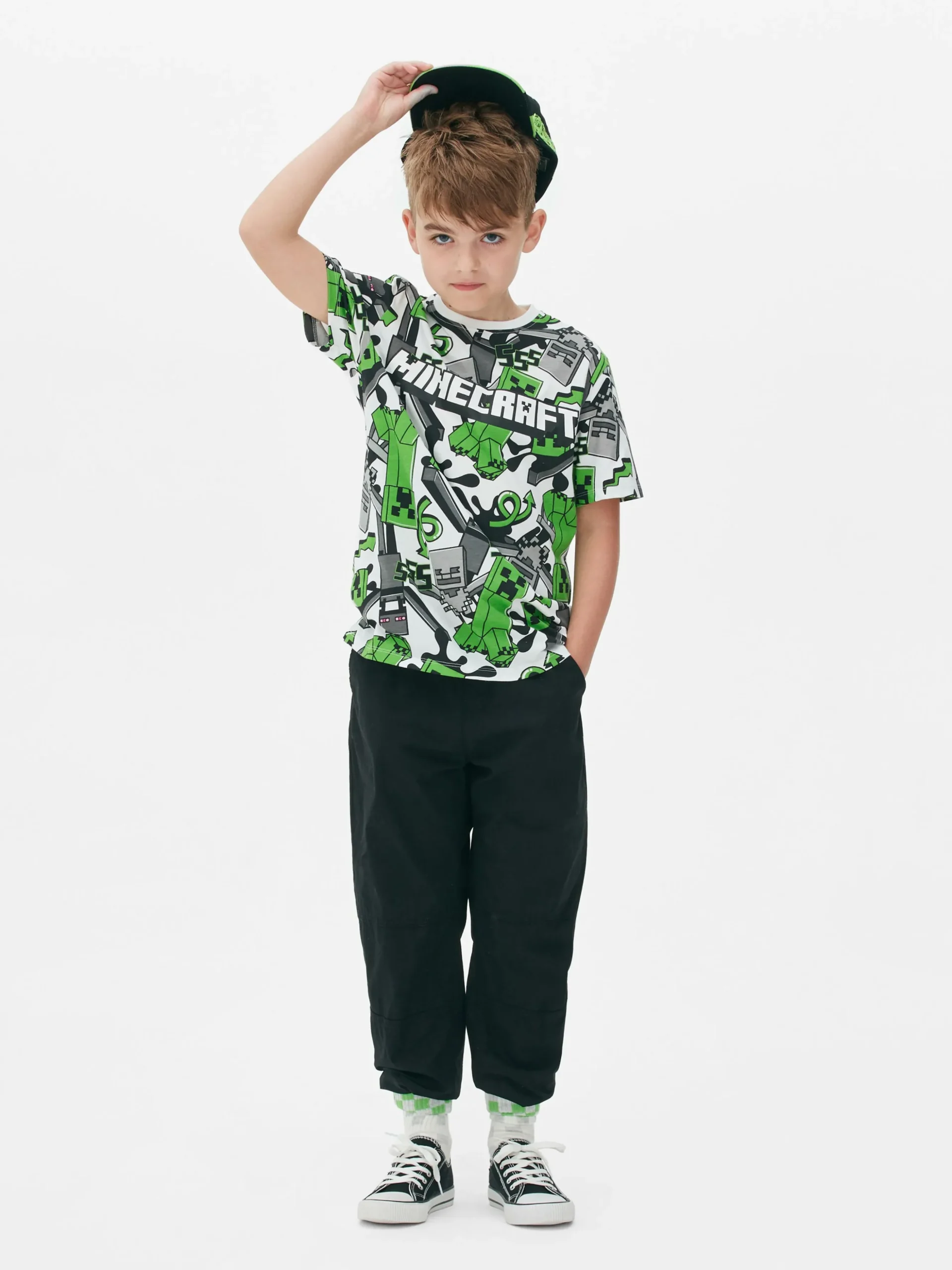 T-shirt Padrão Minecraft Creeper