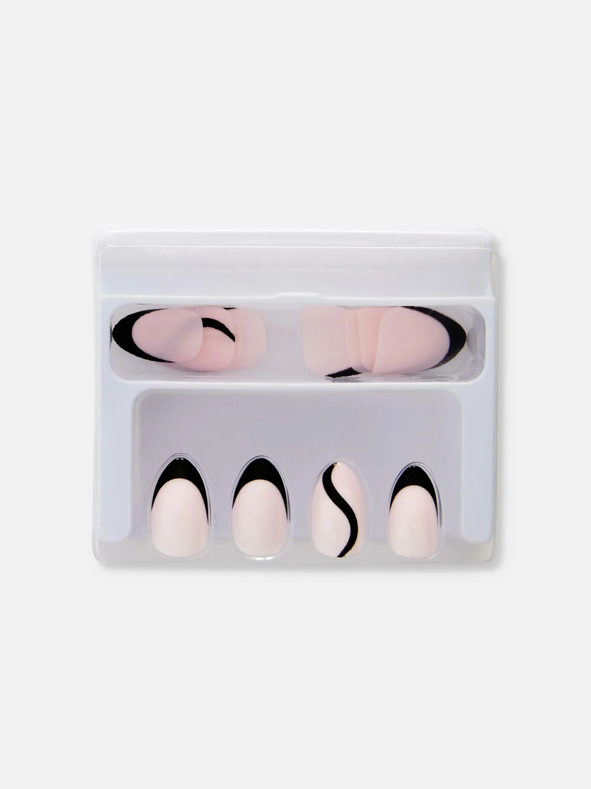 Unhas Postiças Amêndoa Ponta Contrastante Brilho PS...