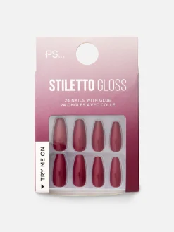 Unhas Postiças Brilho Stiletto PS...
