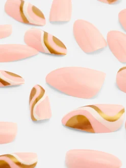 Unhas Postiças Pontiagudas Brilhos Espirais PS...