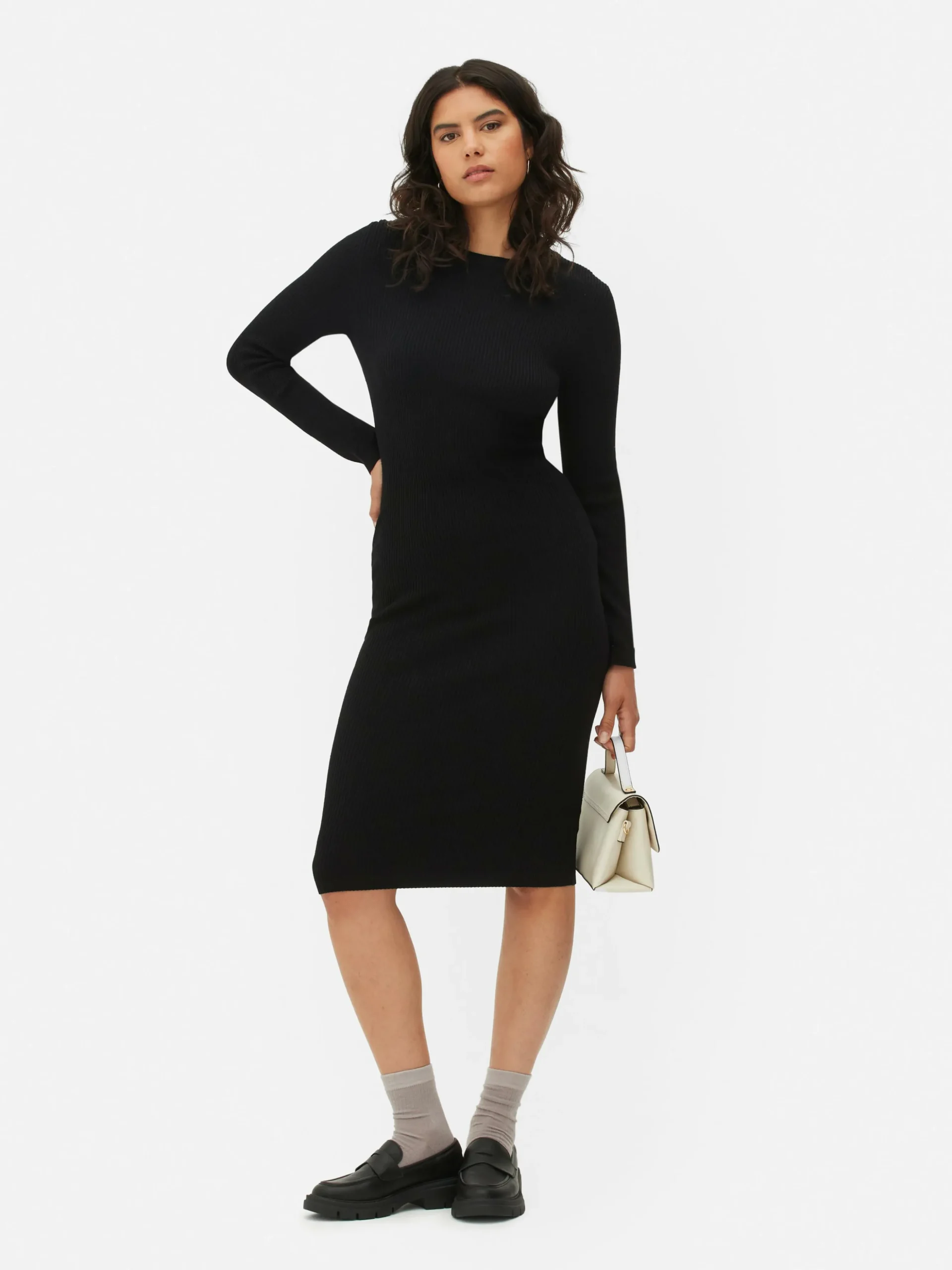 Vestido Camisola Gola Redonda Manga Comprida