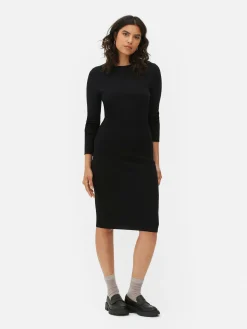 Vestido Camisola Gola Redonda Manga Comprida