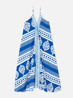 Vestido Comprido Padrão Azulejo