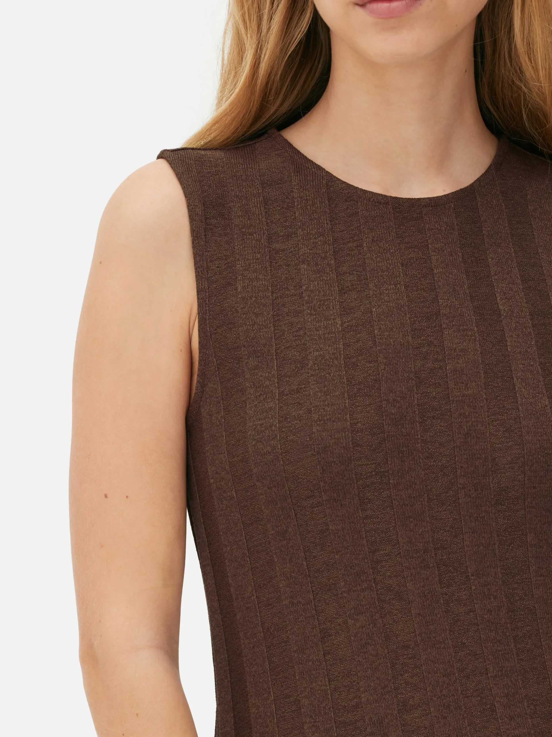 Vestido Comprido S/ Mangas Texturado Riscas