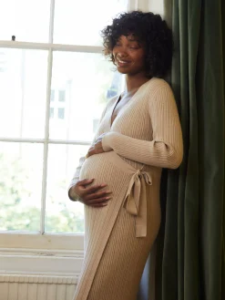 Vestido Midi Cruzado Malha Maternidade