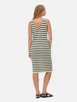 Vestido Midi Malha Riscas