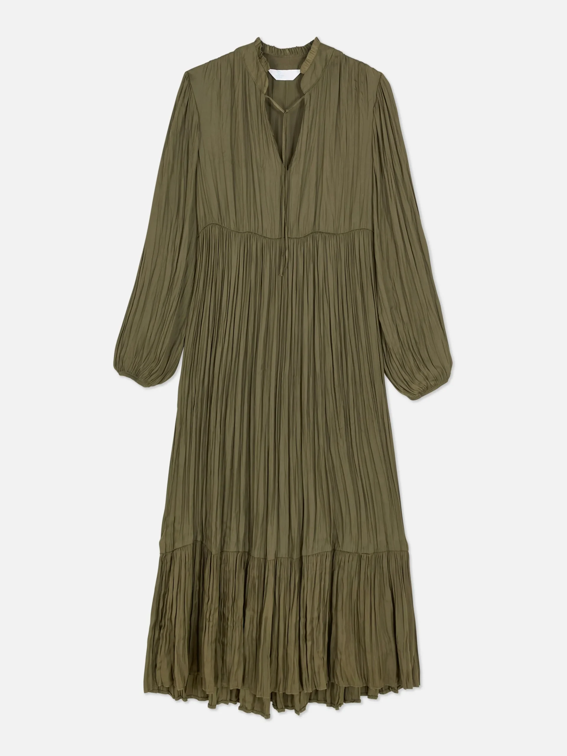 Vestido Midi Plissado Cetim