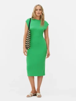 Vestido Midi S/ Mangas Franzido