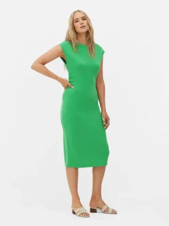 Vestido Midi S/ Mangas Franzido