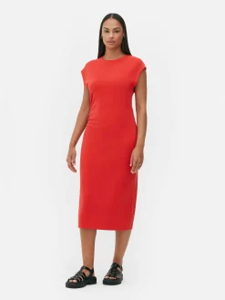 Vestido Midi S/ Mangas Franzido