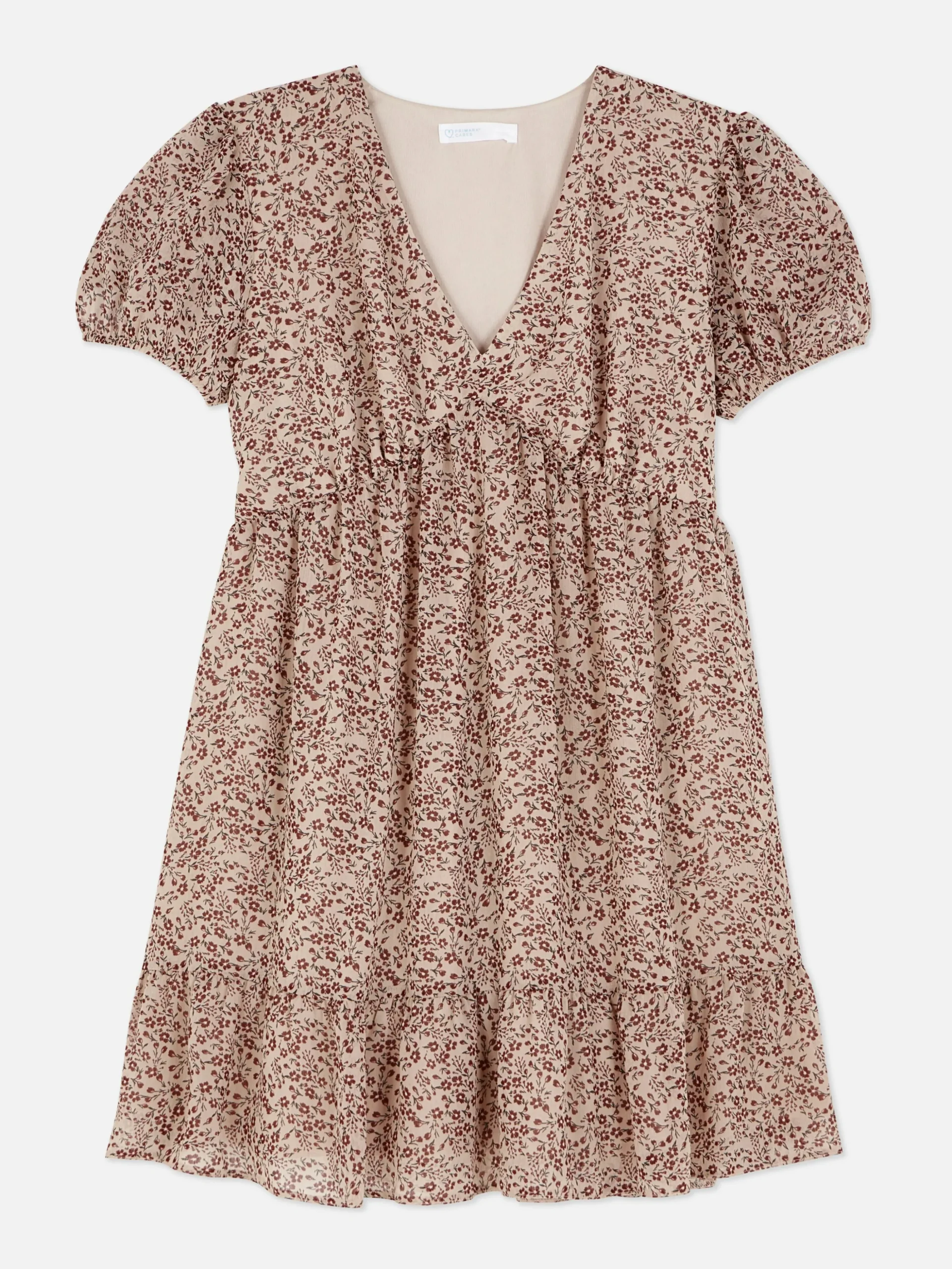 Vestido Mini Chiffon Manga Balão