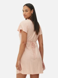 Vestido Mini Traçado Manga Capa