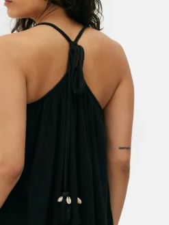 Vestido Praia Comprido Detalhes Imitação Conchas