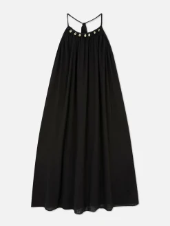 Vestido Praia Comprido Detalhes Imitação Conchas